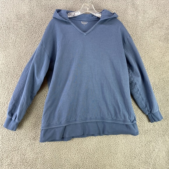 Athleta Tops - Athleta Hoodie Women Large Blue Cotton Blend Sweater Pullover Relaxed Oversized